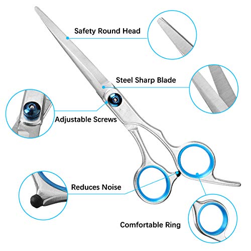 12 Pcs Tijeras peluqueria profesional,tijeras de peluquería,tijeras de Peluqueria Conjunto,Tijeras de Peluqueria con capa de barbero y peine de maquinilla de afeitar,set corte de pelo profesional