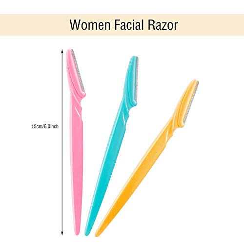 12 Piezas de Maquinillas de Afeitar Cejas Navajas de Cejas para Remover Pelo Facial de Mujeres y Hombres