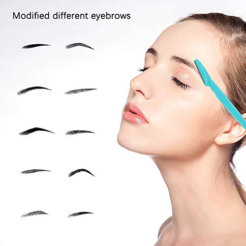 12 Piezas Maquinillas de Afeitar Cejas Cuchilla de Ceja Afeitadora Depilación Facial Cejas Recortadora Adecuado Remover Pelo Facial de Mujeres y Hombres