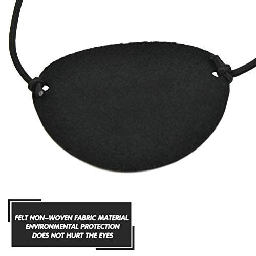 12 Uds parche de ojo pirata parche de ojo estrabismo parche de ojo ajustable máscara de ojo parche de ojo de Halloween parche de ojo ajustable de estrabismo