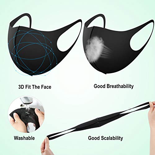 12 unidades antipolvo, reutilizables y lavables, unisex, de espuma de poliuretano | 5 x negro, 3 x blanco, 2 x rosa, 1 x gris, 1 x azul.