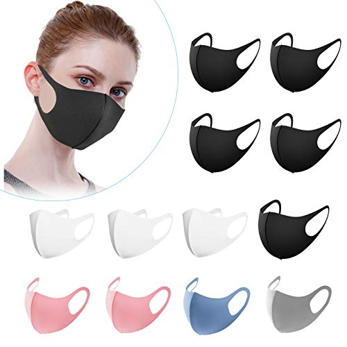 12 unidades antipolvo, reutilizables y lavables, unisex, de espuma de poliuretano | 5 x negro, 3 x blanco, 2 x rosa, 1 x gris, 1 x azul.