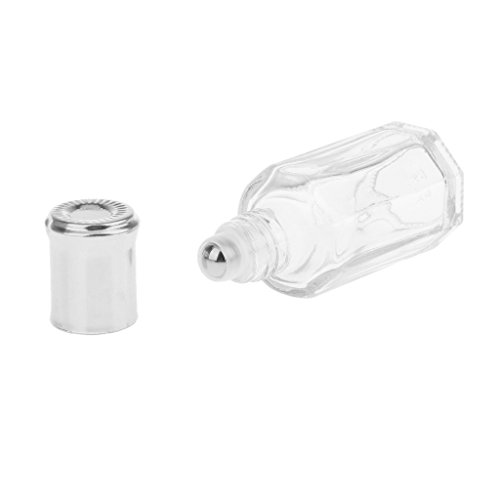 12ml Portátil De Viaje Vacío Roll-on Perfume De Cristal De La Botella Rellenable Plata