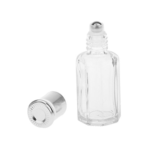 12ml Portátil De Viaje Vacío Roll-on Perfume De Cristal De La Botella Rellenable Plata