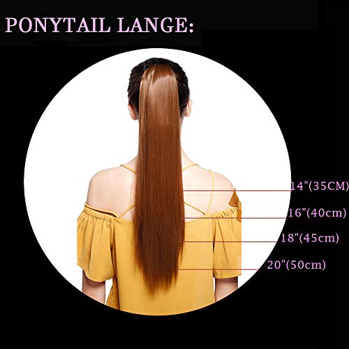 14"(35cm) Coleta Postiza Pelo Natural Clip #18/613 Rubio Ceniza/Blanqueador Rubio Extensiones de Cabello Humano 100% Remy Corta Lisa Wrap Around Ponytail Extension (80g)