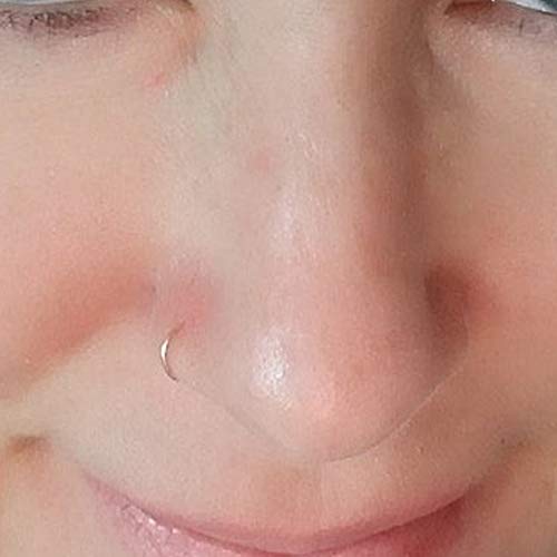 14K Amarillo Oro Calibre 22-6MM de di?Metro aro Abierto Continuo Anillo de la Nariz Nariz Piercing