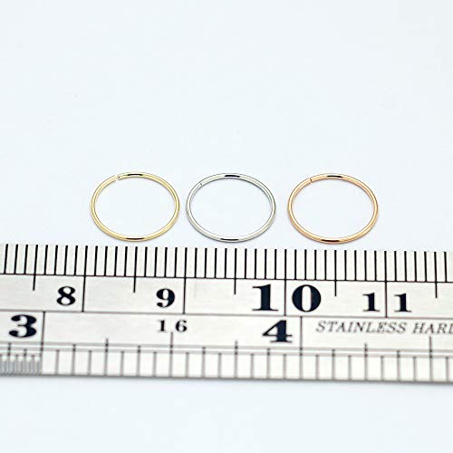 14K Amarillo Oro Calibre 22-8MM de di?Metro aro Abierto Continuo Anillo de la Nariz Nariz Piercing