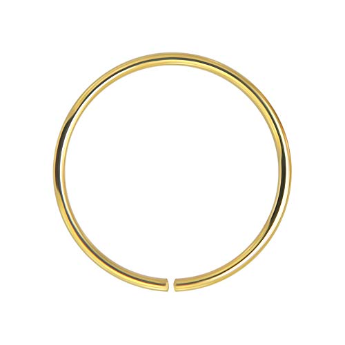 14K Amarillo Oro Calibre 22-8MM de di?Metro aro Abierto Continuo Anillo de la Nariz Nariz Piercing