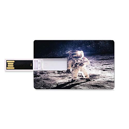 16 GB Unidades flash USB flash Espacio exterior Forma de tarjeta de crédito bancaria Clave comercial U Disco de almacenamiento Memory Stick Luna astronauta en la superficie de la órbita Fondo Cosmos G