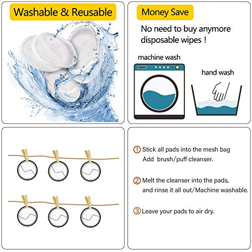 16Pcs Almohadillas de Lactancia Reutilizable, Cojines de Enfermería Bambú Orgánicos Lavable, 12cm Súper Suaves y Absorbentes Hipoalergénico Discos de Lactancia, Ronda Cojines de Bra a Prueba de Fugas