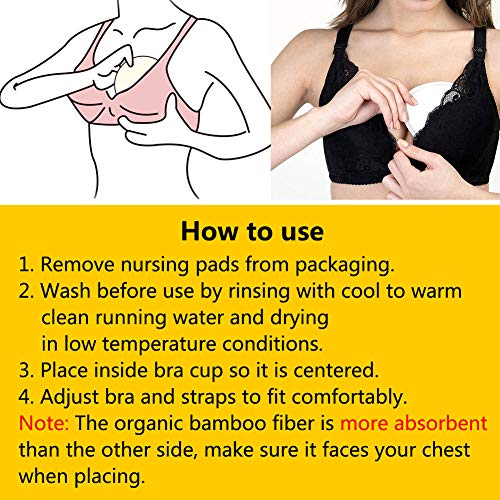 16Pcs Almohadillas de Lactancia Reutilizable, Cojines de Enfermería Bambú Orgánicos Lavable, 12cm Súper Suaves y Absorbentes Hipoalergénico Discos de Lactancia, Ronda Cojines de Bra a Prueba de Fugas