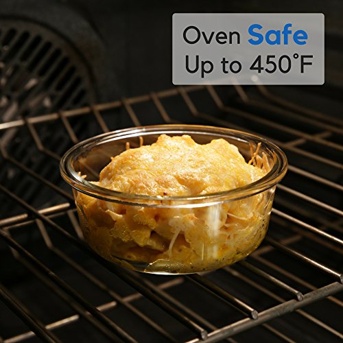 1790 Recipiente de Vidrio - Para preparar alimentos, Cerrar y sellar la tapa, libre de BPA, A prueba de fugas, Para calentar, mantener fresco, gratinar, congelar y servir, Sin olor (9 pcs.)