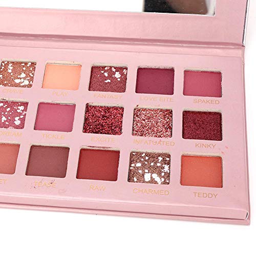 18 Colores Sombra de ojos mate y brillante con paleta de sombras de ojos de lentejuelas grandes