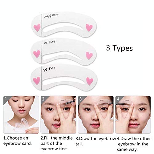 18 plantillas de maquillaje para cejas, delineador de ojos, colorete, sombra de ojos, contorno