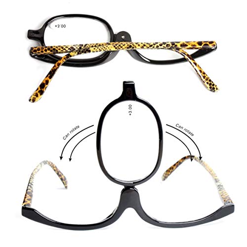 180 grados giratorio Monocular Mujer Cosmética Gafas Maquillaje Gafas de lectura Portátil Lentes individuales Mujeres Gafas Barukra