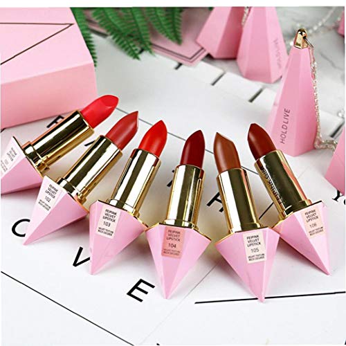 1pc De Larga Duración Barra De Labios Hidratante Labial Cremoso Impermeable Antiadherentes Diamond Cup Lápiz Labial Cosmético Creativo Regalo Para Las Mujeres De Las Muchachas (104 Red De Época)