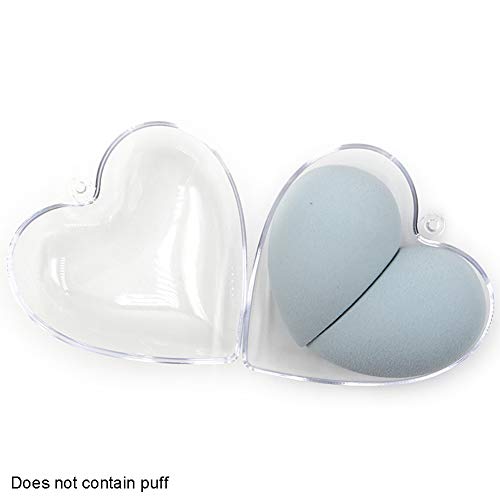 1PC De Plástico En Forma De Titular Del Maquillaje Esponja Corazón Caso Del Recorrido Fundación Esponja De Transporte Protectora Beauty Case Holder Blender (Transparente)
