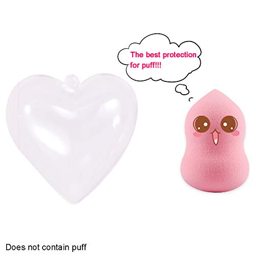 1PC De Plástico En Forma De Titular Del Maquillaje Esponja Corazón Caso Del Recorrido Fundación Esponja De Transporte Protectora Beauty Case Holder Blender (Transparente)