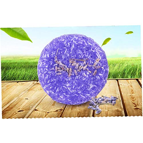 1pc Natural champú para el pelo barra de jabón Champú Sólido Jabón Champú con aceite vegetal esencial para la tratada en seco cabello dañado (lavanda) Champú