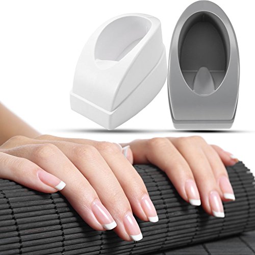 2 colores francés Dip Nail Container Smile Line Maker francés Nail Art Guide Manicura Herramientas(gris)