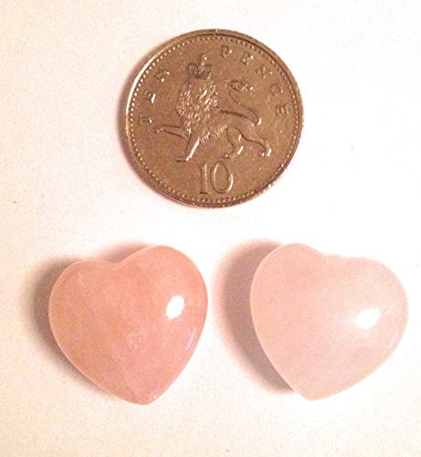 2 corazones de cuarzo rosa – amor, brújula, autoestima – chakra de corazón – regalo de San Valentín