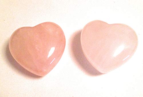 2 corazones de cuarzo rosa – amor, brújula, autoestima – chakra de corazón – regalo de San Valentín