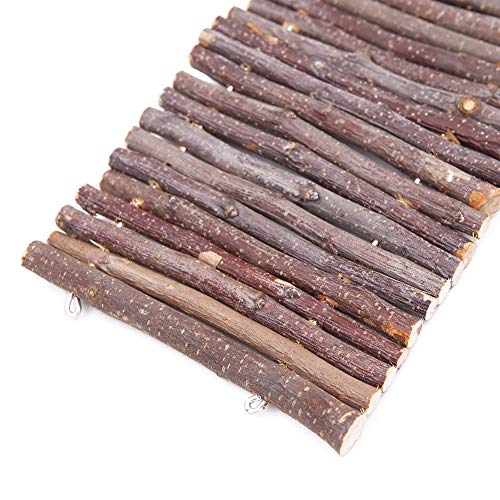 2 escaleras de madera para masticar puentes para esconder casas, vallas flexibles escaleras para hámster, reptiles, lagarto, tortuga, erizo, juguete para masticar animales pequeños