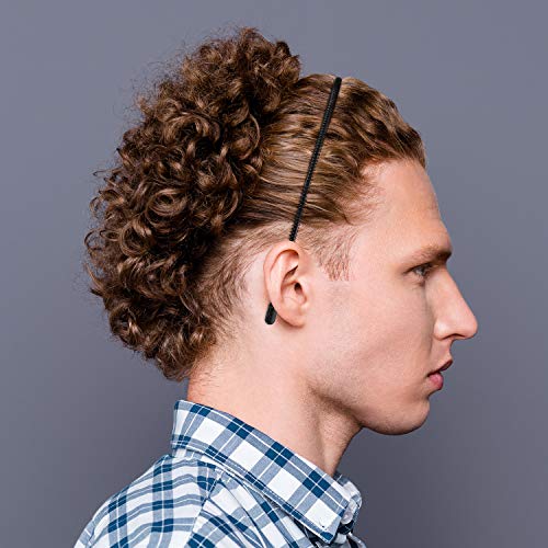 2 Paquetes Diadema Atrás Peinda, Diadema de Metal Negra de Moda, Diadema de Unisex, Diadema Antideslizante, Accesorios de Pelo Elásticos para Yoga Deportes al Aire Libre (Resorte Pequeño)