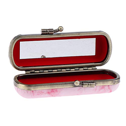 2 Pedazos Caja de Almacenamiento Envase de Barra de Labios Tenedor de Maquillaje Estuche con Espejo