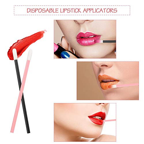 2 Piezas de Paleta de Mezcla de Maquillaje Paleta Cosmética con Espátula y Estuche de Pincel de Maquillaje Desechable de 150 Piezas (Varitas de Rímel, Lápiz Labial, Pincel de Delineador Fino)