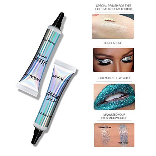 2 piezas de sombra de ojos Brillo Primer Glue Base de ojos de larga duración Maquillaje multifuncional Primer para ojos, labios, maquillaje facial