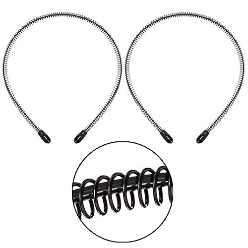 2 Piezas Diademas de Metal Ondulado, Diadema de Unisex Elástico Deportes Pelo Aro Banda, Diadema Antideslizante Accesorios de Pelo Elásticos para Yoga Deportes al Aire Libre, Resorte Pequeño