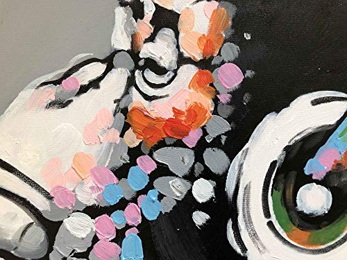 2 Piezas Dibujado a Mano Gorila Pareja Amante Pintura al óleo Estiramiento y Marco Lienzo Arte Pintura al óleo Hogar Pared Decoración Pintura Fácil de Colgar,Withframe,40x60cmx2pcs