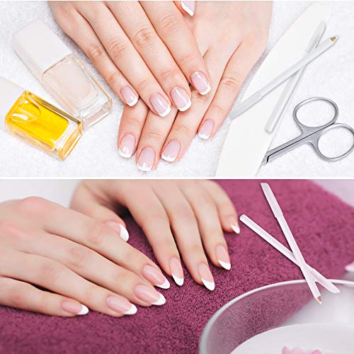 2 Piezas Lápices Blanqueador de Uñas Lápiz de Uñas Blanco 2 en 1 Manicura de Arte de Uñas de Bricolaje con Removedor de Cutícula