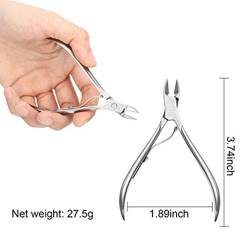 2 Piezas Tijeras de Alicate de Cutícula Recortadora de Cortador de Cutícula Herramienta de Cuidado de Cutículas de Acero Inoxidable para Piel muerta y uñas (Plata)