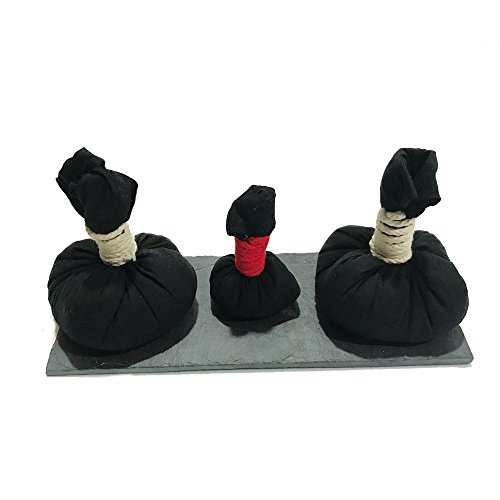 2 Pindas de Masaje Corporal, 1 Pinda Facial y Aceite de Masaje Relajante RELAXING con Lavanda, Hinojo, Menta y Camomila