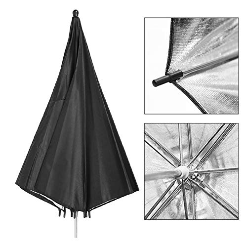 2 x 43 Estudio de fotografía Negro de Plata Reflectante Paraguas/Paraguas Blanco Suave para el Kit de iluminación de vídeo