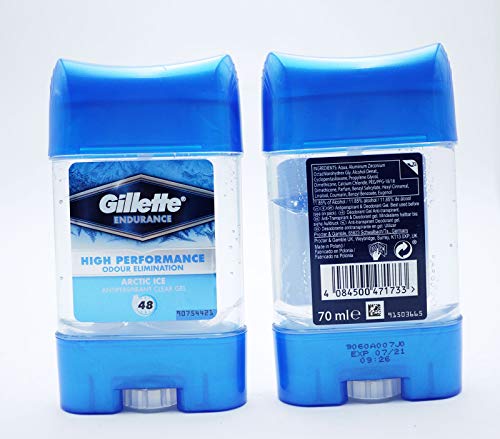 2 x Gillette Endurance Antiperspirant Clear Gel 70ml Arctic Ice