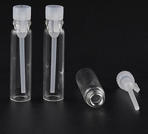 20 pcs tiny Mini viales de muestras de Perfume vacío recargable de cristal claro cosméticos líquidos aromaterapia aceites esenciales Perfume botellas contenedor tarros, 2ml