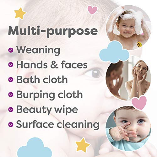 20 toallitas para bebé MICROFIBRA de Little Gubbins | Paquete de paños secos sin aroma