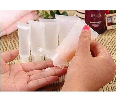20 unidades de transparente vacío rellenable plástico suave tubos de muestras de cosméticos tarros de maquillaje recipientes de viaje para bálsamos labiales