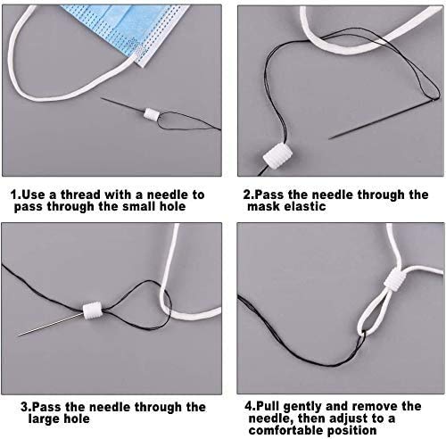200 cierres de cordón de silicona para cordón elástico ajustador de cuerda antideslizante (100 negro y blanco)