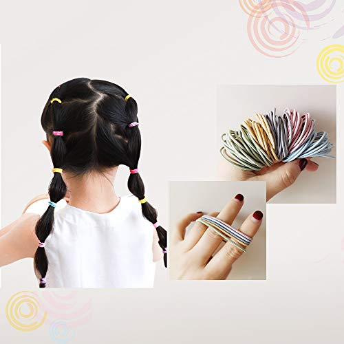 200 unidades de 20 colores,Bandas de Pelo Multicolores，Lazos elásticos para el pelo, banda de goma para coleta，Accesorios para el Cabello para Niños Bebés