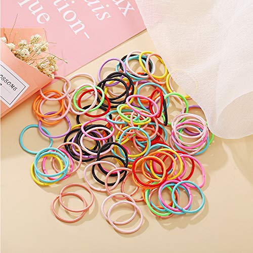 200 unidades de 20 colores,Bandas de Pelo Multicolores，Lazos elásticos para el pelo, banda de goma para coleta，Accesorios para el Cabello para Niños Bebés