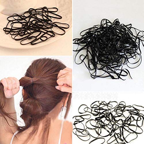 2000 Mini Gomas de Pelo Coletero Elástico Banda de Pelo Suave Negro para Pelo de Niñas, Dreadlocks Pequeños, Peinado de Boda y Más