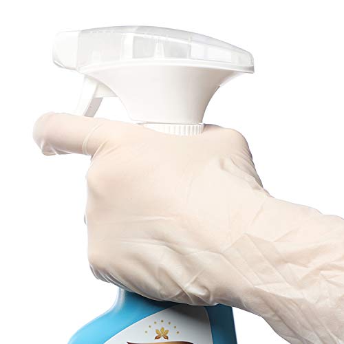 200pcs Nitrilo Guantes Desechables Polvo Guantes Libres De Látex, Dispensador Pack Cocina Universal/Lavavajillas/Trabajo/Goma/Guantes de Jardín (L, Blanco)