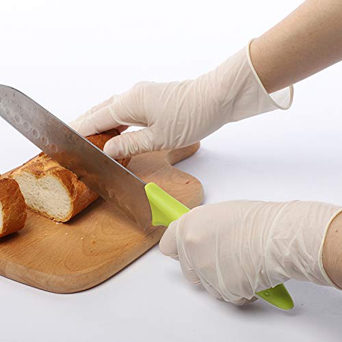 200pcs Nitrilo Guantes Desechables Polvo Guantes Libres De Látex, Dispensador Pack Cocina Universal/Lavavajillas/Trabajo/Goma/Guantes de Jardín (L, Blanco)