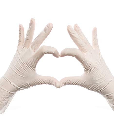 200pcs Nitrilo Guantes Desechables Polvo Guantes Libres De Látex, Dispensador Pack Cocina Universal/Lavavajillas/Trabajo/Goma/Guantes de Jardín (L, Blanco)