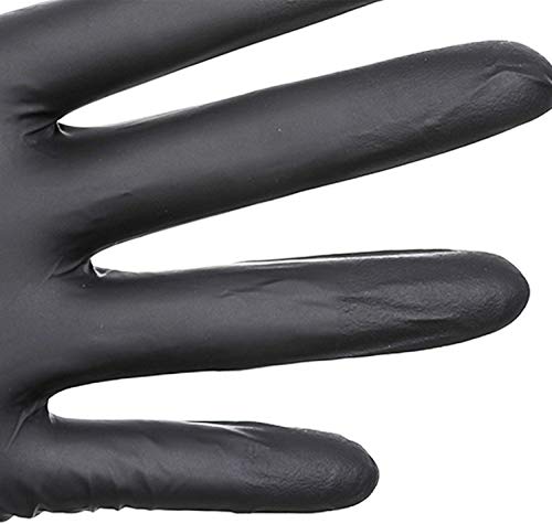 200pcs Nitrilo Guantes Desechables Polvo Guantes Libres De Látex, Dispensador Pack Cocina Universal/Lavavajillas/Trabajo/Goma/Guantes de Jardín (XL, Negro)