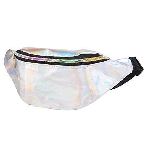 2018 Bolso para Mujer Bolso para Pierna De Vapor Bolso con Láser Reflectante para Mujer Cinturones Bolsillos Be